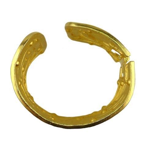 Kenneth Jay Lane Satin Gold Crystal Wavy Cutout Cuff Bracelet KJL - ILoveThatGift