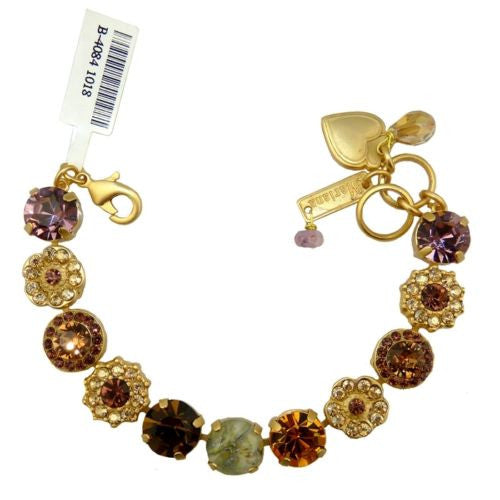 Mariana Handmade Swarovski Gold Bracelet 4084 1018 Mocca Topaz Tabac - ILoveThatGift