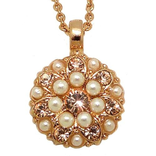 Mariana Guardian Angel Crystal Pendant Necklace M48362 Mai Tai Rose Gold Pearl L - ILoveThatGift