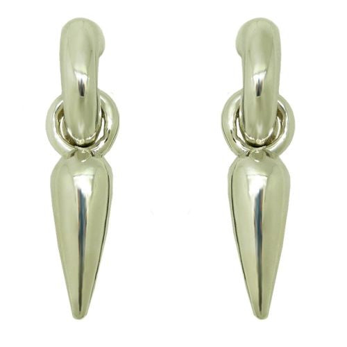 Simon Sebbag Sterling Silver Huggies Elongated Drop Earrings Wear 2 Ways - ILoveThatGift