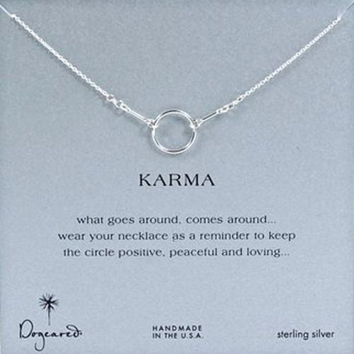 Dogeared Original Sterling Silver Karma Necklace 16