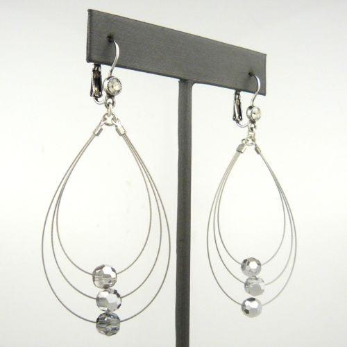 Seasonal Whispers Earrings Hematite Silver Swarovski Crystals 2892 - ILoveThatGift
