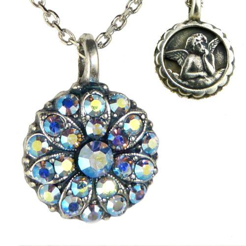 Mariana Guardian Angel Crystal Pendant Necklace 211AB Crystal Vitrail Light Blue - ILoveThatGift