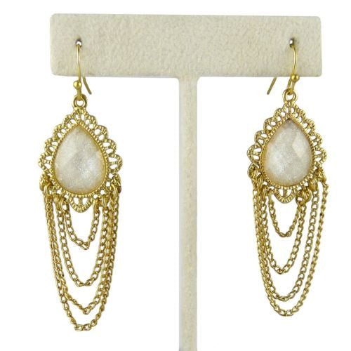 Uptown Girls Cream Gold Chain Teardop Earrings 0307420G Selena - ILoveThatGift
