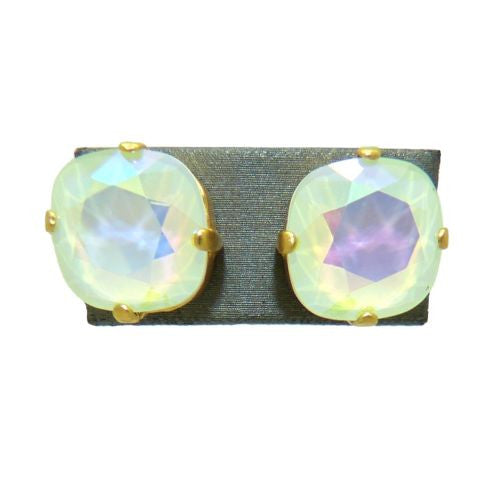 La Vie Parisienne Popesco Swarovski Gold Stud Earrings Mint Green 6556PG LIMITED EDITION - ILoveThatGift