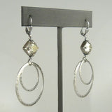 La Vie Parisienne Silver Double Hoop w Crystal Earrings 4199 Catherine Popesco - ILoveThatGift