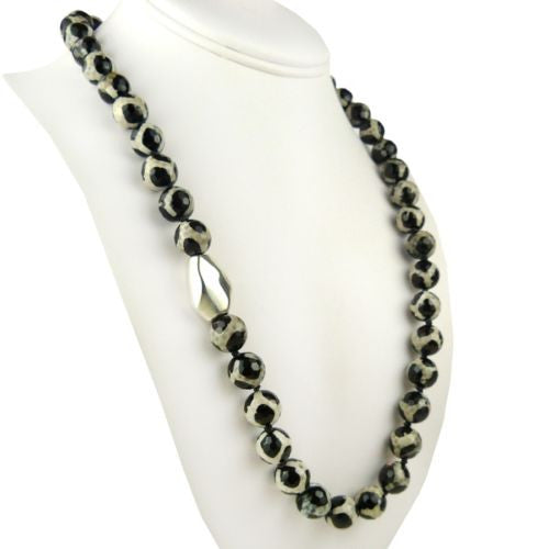 Simon Sebbag Sterling Silver Tortoise Agate Beads Toggle Clasp Necklace 24 inch NB102TA24 - ILoveThatGift