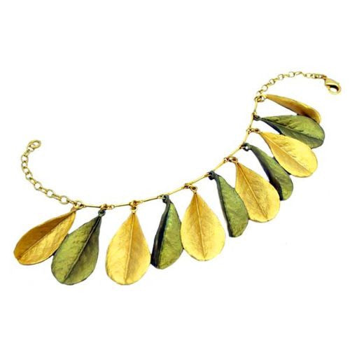 False Indigo Leaf Gold Patinaed Bracelet by Michael Michaud Baptisia 7255 - ILoveThatGift