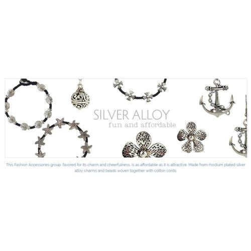 Nautillus Shell Bead Bracelet by Marah Silver Alloy Black Cotton - ILoveThatGift