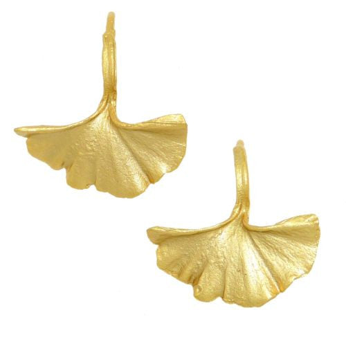 Ginkgo Leaf  Gold Earrings by Michael Michaud Nature Silver Seasons - ILoveThatGift