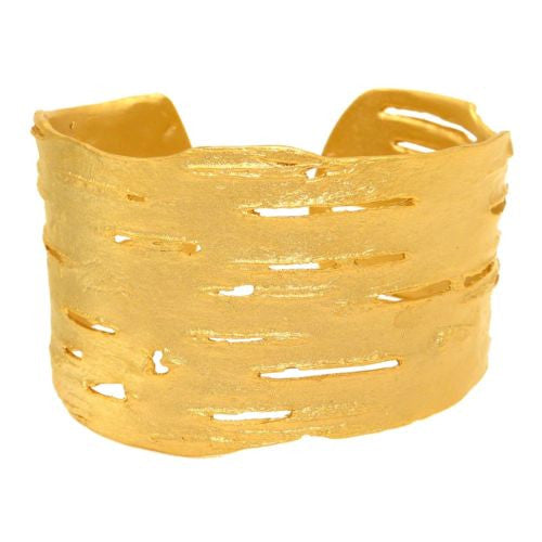 Birch Bark Cuff Bracelet Silver Plated Bronze by Michael Michaud - ILoveThatGift