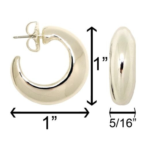 Simon Sebbag Sterling Silver Smooth Hoop Huggie Earring E2870 - ILoveThatGift