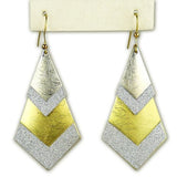 Gold tone Silver Sparkle Tapered Double Earrings RUSH Denis Charles - ILoveThatGift