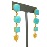 Cristina Sabatini Constellation Amazonite Gold Plated Triple Drop Earrings - ILoveThatGift
