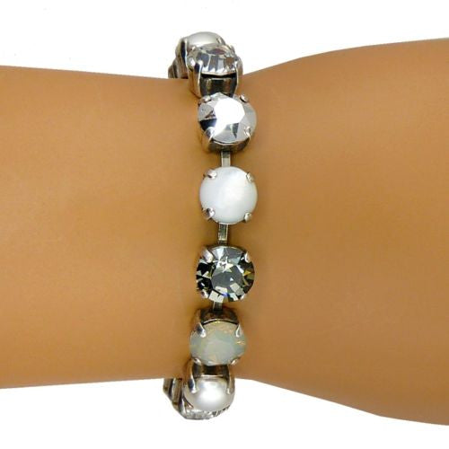 Mariana Handmade Swarovski Crystal Silver Bracelet  4252 1006 Pearl Opal Clear - ILoveThatGift