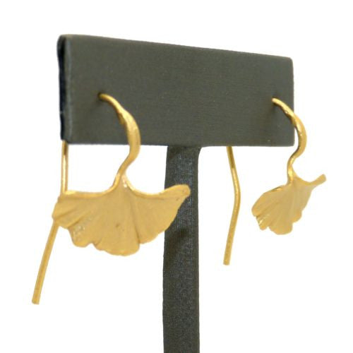 Ginkgo Leaf  Gold Earrings by Michael Michaud Nature Silver Seasons - ILoveThatGift