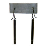 B.Tiff Bar II Black Stainless Steel Earrings Tension Set Pavé 0.02ct CZ - ILoveThatGift