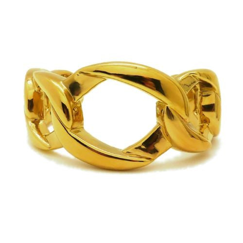 Simon Sebbag 24K Gold Plated Sterling Silver 925 Wide Chain Link Bangle Bracelet - ILoveThatGift