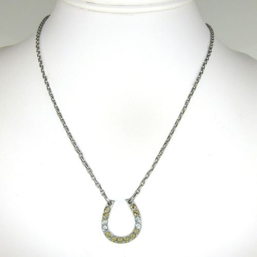 Mariana Handmade Swarovski Crystal Horsehoe Necklace 5098 391100 Light Topaz Opal - ILoveThatGift