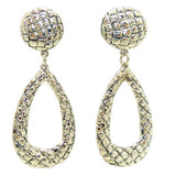 Simon Sebbag Sterling Silver Large Crocodile Pierced Button Top Teardrop Earring - ILoveThatGift