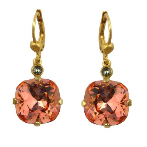 La Vie Parisienne Earrings Swarovski Crystal Popesco 6556G Peach - ILoveThatGift