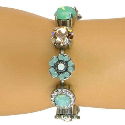 Mariana Handmade Swarovski Silver Bracelet 4084 23439 Seaside Opal Peach - ILoveThatGift