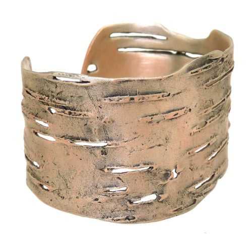 Birch Bark Cuff Bracelet Silver Plated Bronze by Michael Michaud - ILoveThatGift