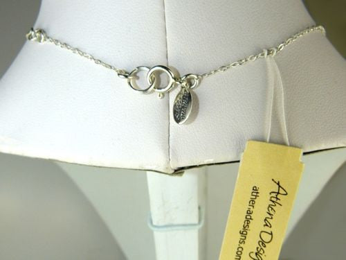 Small Square Pendant Sterling Silver and CZ Crystal Necklace by Athena Designs - ILoveThatGift