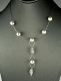 Seasonal Whispers Drop Earrings Silver White Pearls Swarovski Crystals 2993 - ILoveThatGift