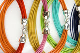 Simon Sebbag Leather Necklace 3 colors Slate Pearl Sky 17" Add Sterling Silver Slide - ILoveThatGift