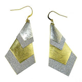 Gold tone Silver Sparkle Tapered Double Earrings RUSH Denis Charles - ILoveThatGift