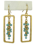 Uptown Girls Blue Satin Gold Rectangular Bead Earrings 0305316G - ILoveThatGift
