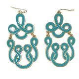 Uptown Girls Marine Blue Gold Graphic Statement Earrings 1110616G Ada - ILoveThatGift