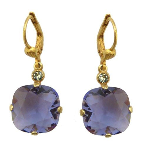 La Vie Parisienne Earrings Swarovski Crystal Popesco 6556G Tanzanite - ILoveThatGift