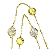 Brushed Gold Toned Bead and Pave Chain Necklace Siviglia Marco Bicego Inspired