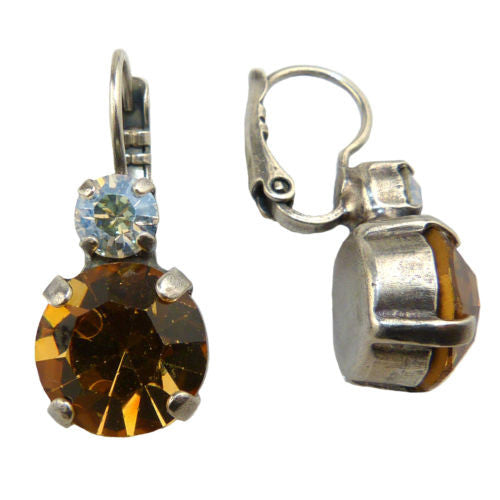 Mariana Handmade Swarovski Crystal Large Round Earrings 1037 3911 Clear Topaz - ILoveThatGift