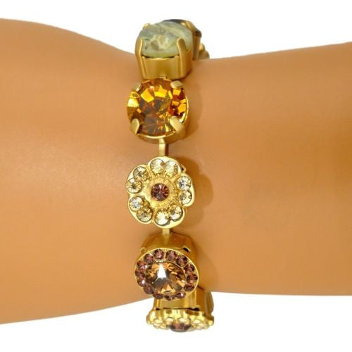Mariana Handmade Swarovski Gold Bracelet 4084 1018 Mocca Topaz Tabac - ILoveThatGift