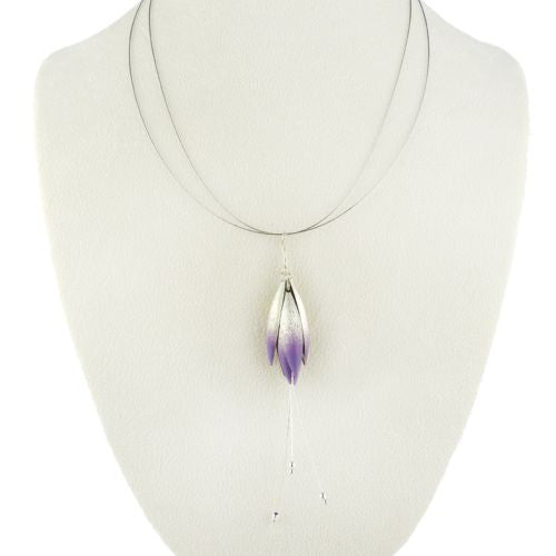 Handmade Sterling Silver Purple Petal Necklace 17 " Mysterium - ILoveThatGift