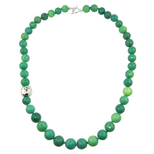 Simon Sebbag Sterling Silver Apple Green Chrysoprase Beads Toggle Clasp Necklace NB105CHRY24 - ILoveThatGift