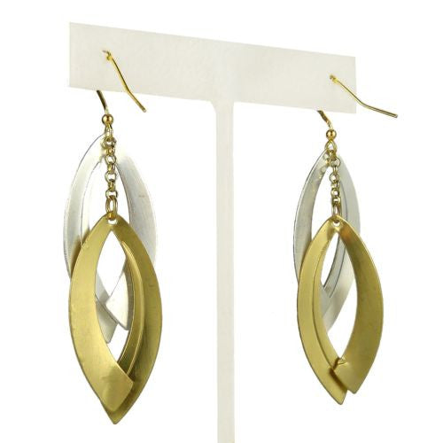 Gold tone Silver Sparkle Abstract Double Earrings RUSH Denis Charles - ILoveThatGift