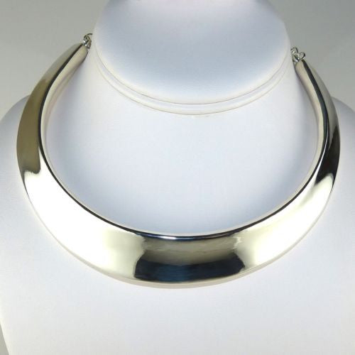 Simon Sebbag Concave Collar with Chain Necklace in Sterling Silver 925 Choker - ILoveThatGift