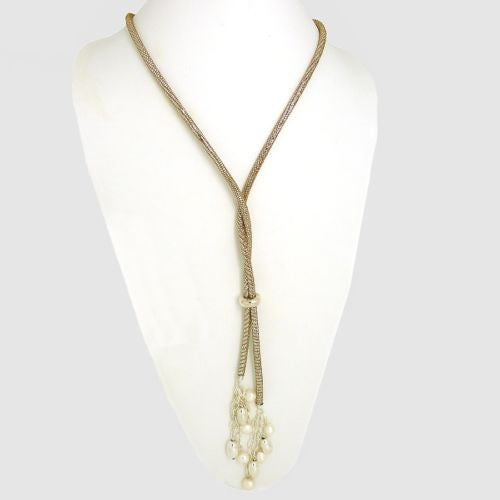 Simon Sebbag Sterling Silver Bead Pearl Suede Leather Necklace Lariat Wear 2 Way - ILoveThatGift