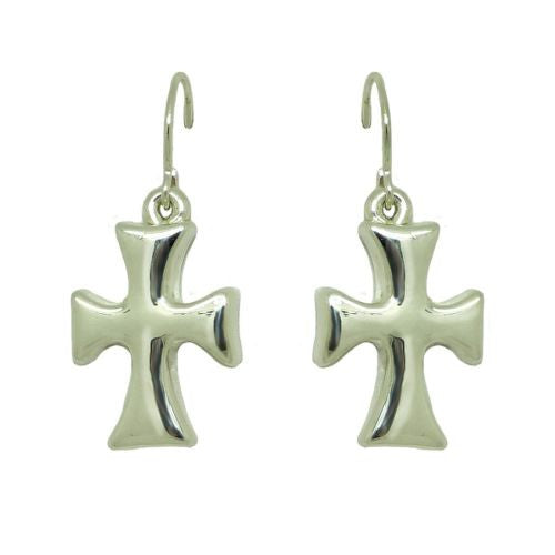 Simon Sebbag Sterling Silver Mini Flare Cross on Wire Dangle Earrings - ILoveThatGift