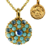 Mariana Guardian Angel Crystal Pendant Gold Necklace Turq Blue 2677 - ILoveThatGift