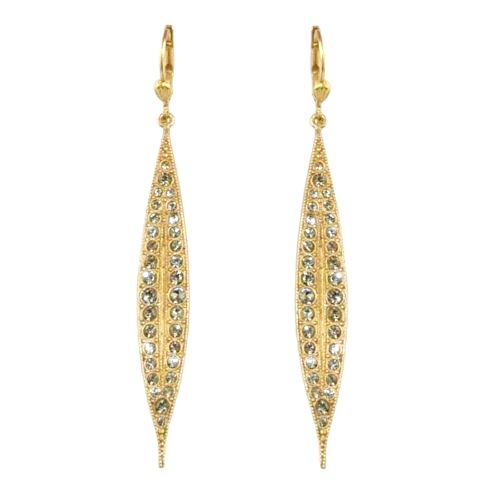 La Vie Parisienne Gold Long Drop Earrings Popesco Black Diamond 4748 - ILoveThatGift