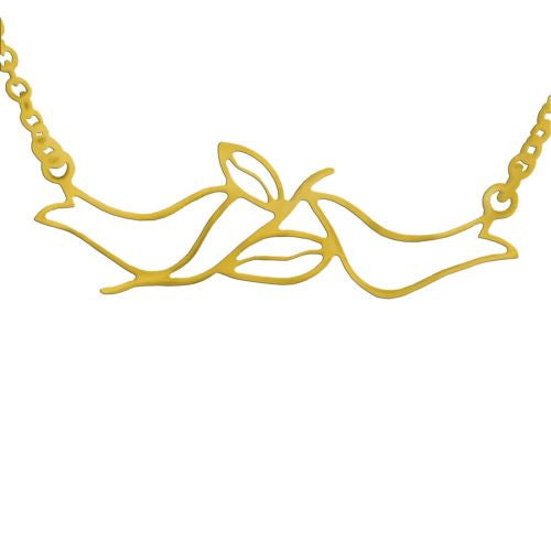 No Secret 2 Doves Woman's Gold Plated Pendant Necklace Orit Grader - ILoveThatGift