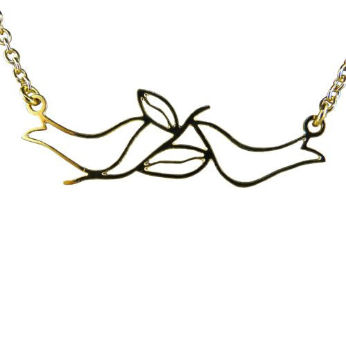 No Secret 2 Doves Woman's Gold Plated Pendant Necklace Orit Grader - ILoveThatGift