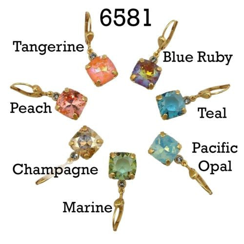 La Vie Parisienne Earrings Gold Swarovski Crystal Dangle Popesco 6581G Tanzanite - ILoveThatGift
