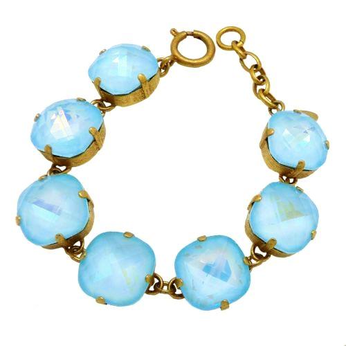 La Vie Parisienne Catherine Popesco Large Swarovski Bracelet Blue Lagoon Gold - ILoveThatGift