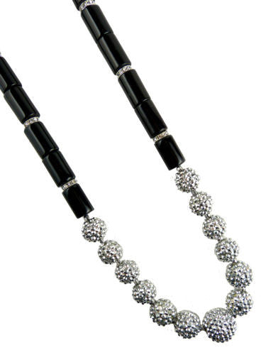 Kenneth Jay Lane Couture Deco Black Crystal Aurum Bead Necklace KJL - ILoveThatGift
